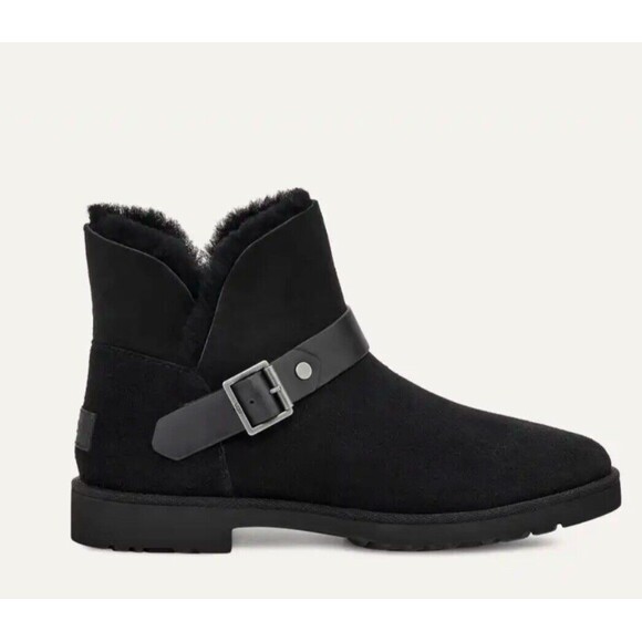 UGG Women’s Timely Short Buckle Boots In Black Sz 5 New - Picture 1 of 10